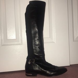Black Michael Kors riding boots
